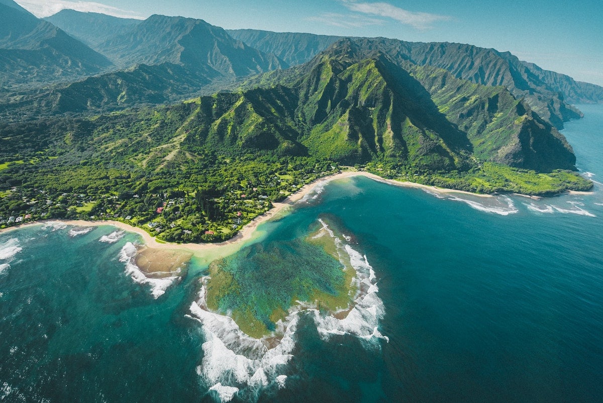 Kauai mountains and coastline family holiday trip